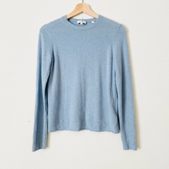 Vince SMALL 100% cashmere knit blue crewneck sweater - Picture 1 of 5